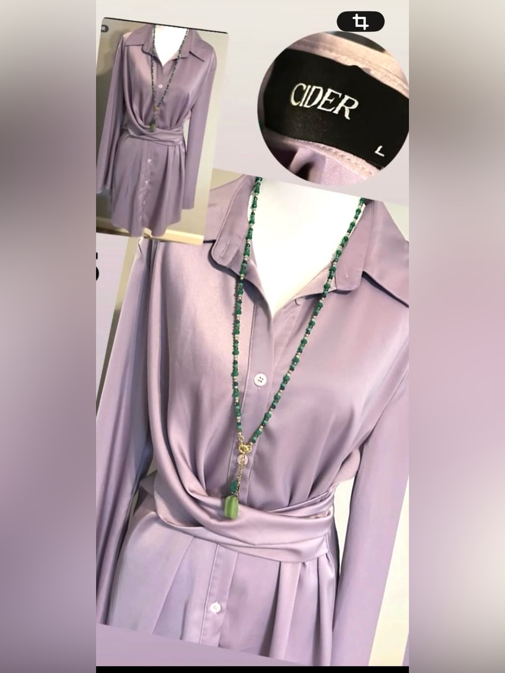 Cider Lavender Long Sleeve Fit-and-Flare Dress
